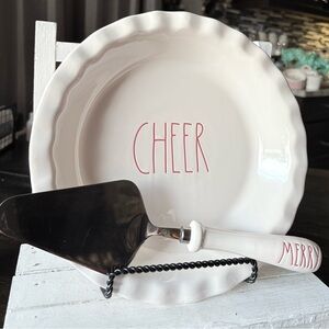 Rae Dunn Cheer Plate and Merry Server Set